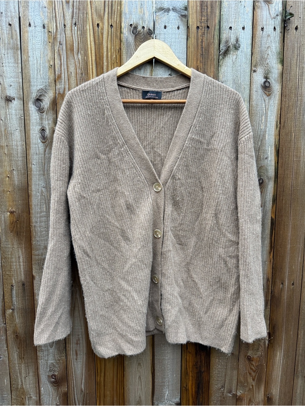 Quince cashmere oversized boyfriend cardigan